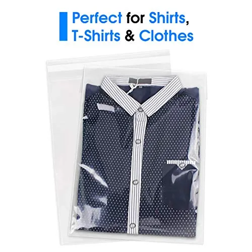 10” X 13” (200/1000 Pack) Clear Resealable Cellophane Cello Bags Self Seal - Fits Brochures, Photo, Prints, Documents, Apparel Shirts - Pack It Chic