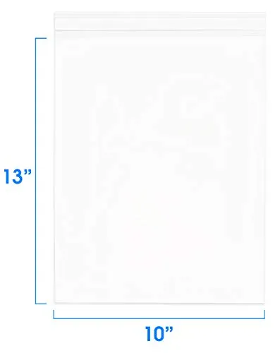 10” X 13” (200/1000 Pack) Clear Resealable Cellophane Cello Bags Self Seal - Fits Brochures, Photo, Prints, Documents, Apparel Shirts - Pack It Chic