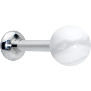 16 Gauge 1/4 Elegant White Howlite Internally Threaded Labret Tragus