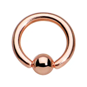 16 Gauge 1/4 Rose Gold Plated BCR Captive Ring