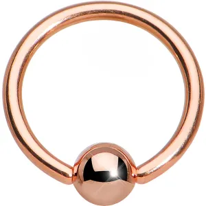 16 Gauge 3/8 Rose Gold Plated BCR Captive Ring