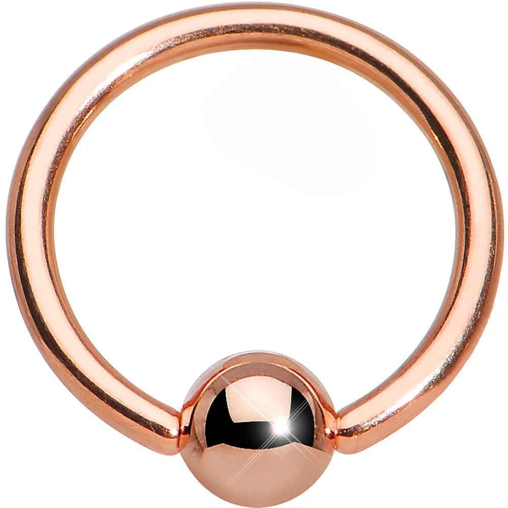 16 Gauge 3/8 Rose Gold Plated BCR Captive Ring