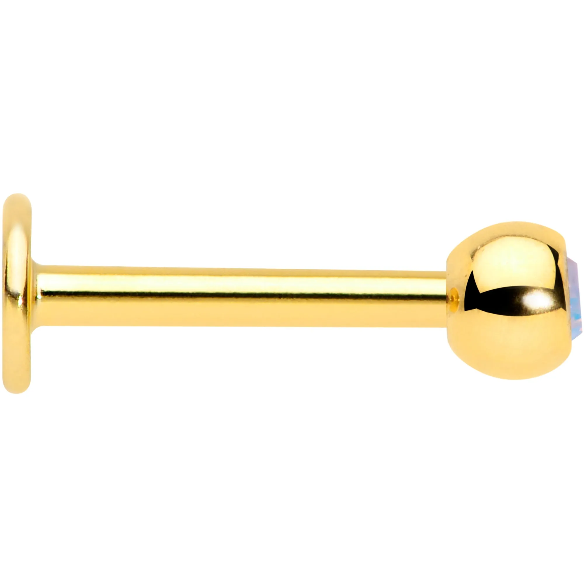 16 Gauge 5/16 Aurora Gem Gold Tone Press Fit Labret Monroe Tragus