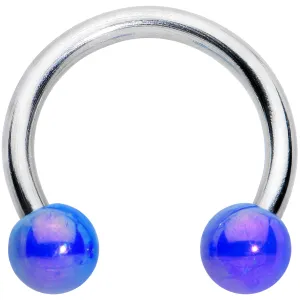16 Gauge 5/16 Iridescent Purple Ball Ends Horseshoe Circular Barbell