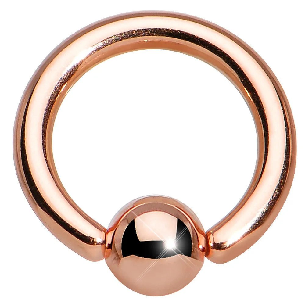 16 Gauge 5/16 Rose Gold Plated BCR Captive Ring