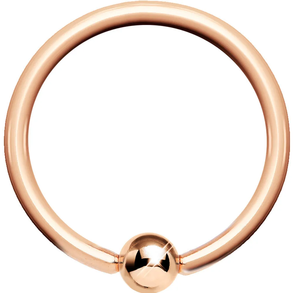 16 Gauge Rose Gold BCR Captive Ring 7/16 3mm Ball