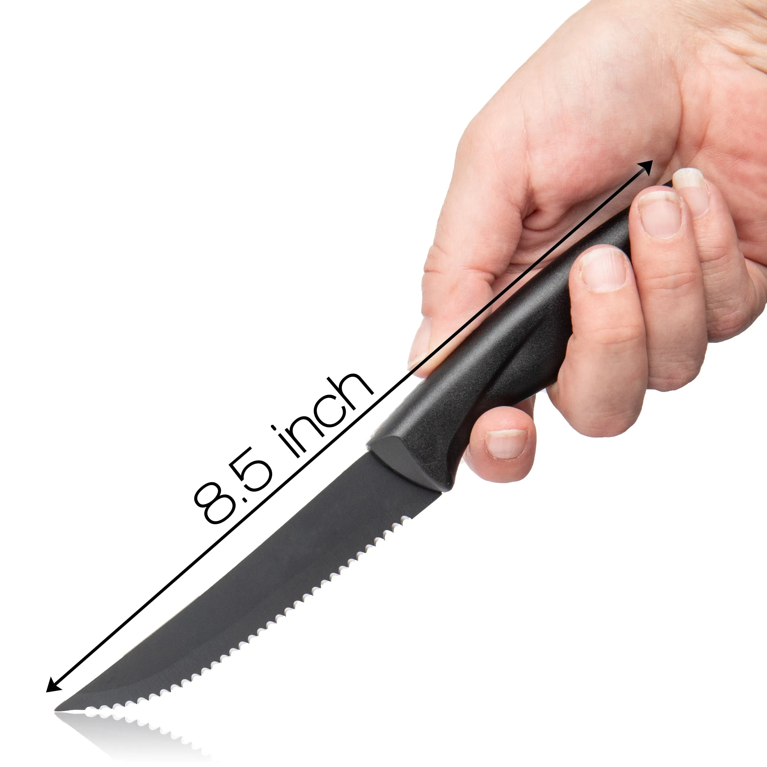 8 piece Steak Knife Set For Kitchen - Kitchen Knives - Stainless Steel Serrated Knife - Chef Set