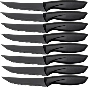 8 piece Steak Knife Set For Kitchen - Kitchen Knives - Stainless Steel Serrated Knife - Chef Set