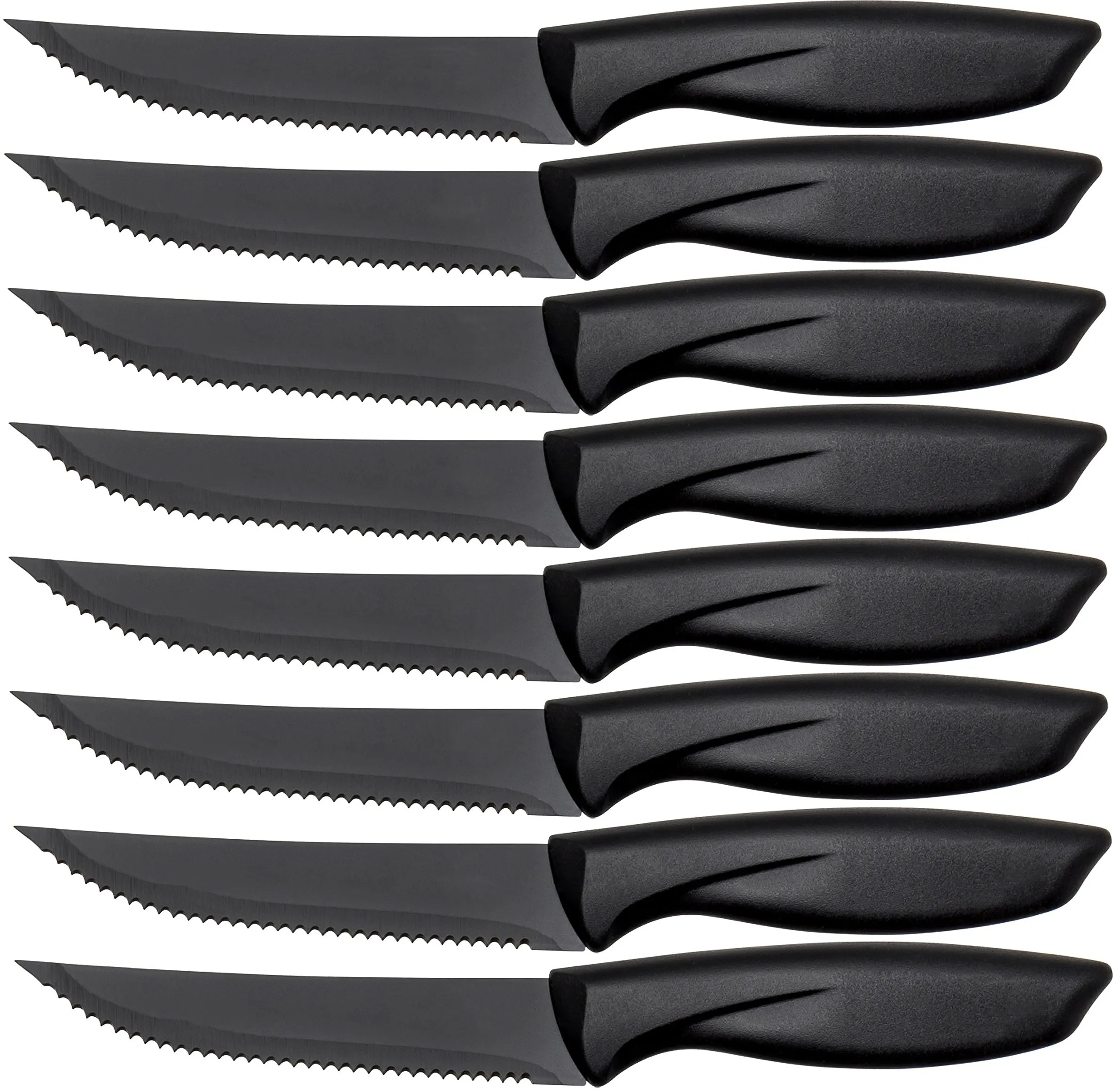 8 piece Steak Knife Set For Kitchen - Kitchen Knives - Stainless Steel Serrated Knife - Chef Set