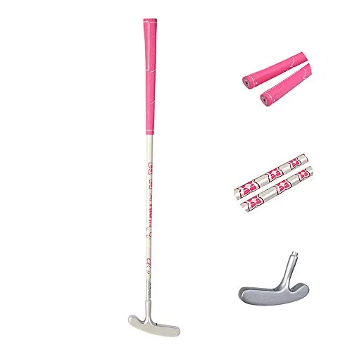 Acstar Two Way Junior Golf Putter Kids Putter Both Left and Right Handed Easily Use 3 Sizes for Ages 3-5 6-8 9-12(Silver Head Pink Grip,25 inch,Age 3-5)