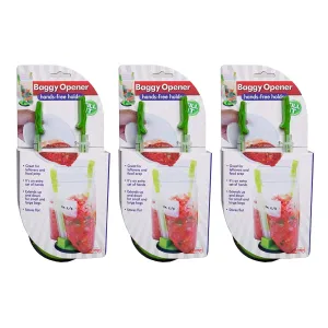 Baggy Rack - (3 Pack) Sandwich Bag Racks, Clip Food Storage Bags Onto Holder, Best Opener for Freezer & Storage Baggie - Ideal Plastic Kitchen, No Hassle Cooking Gadget Solutions For a Clean Pour