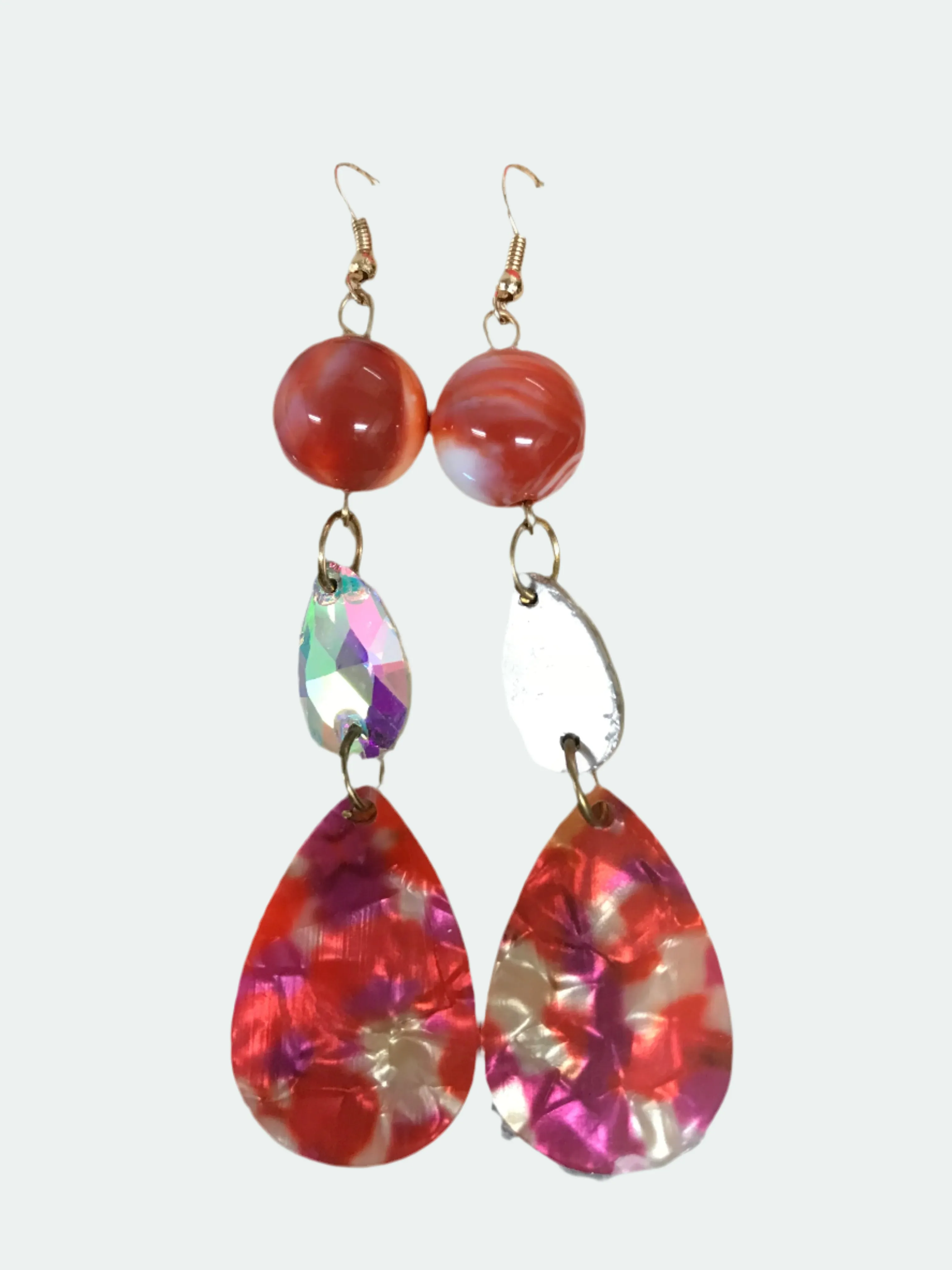 Ball Bling Teardrop Earrings