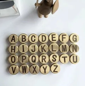 Brass Letters Drawer Knob Wall Hook