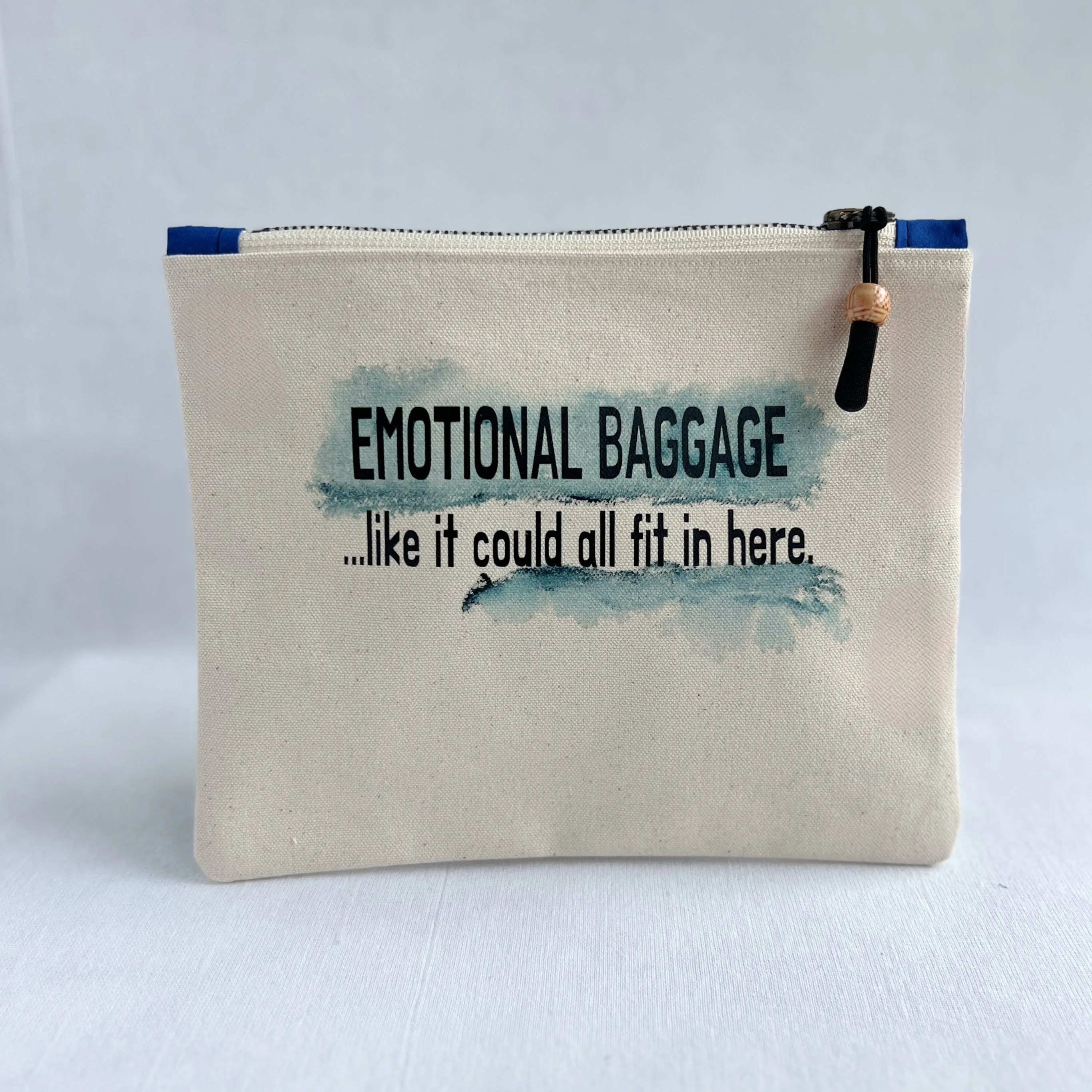 Canvas zip bag painted SMALL - emotional baggage