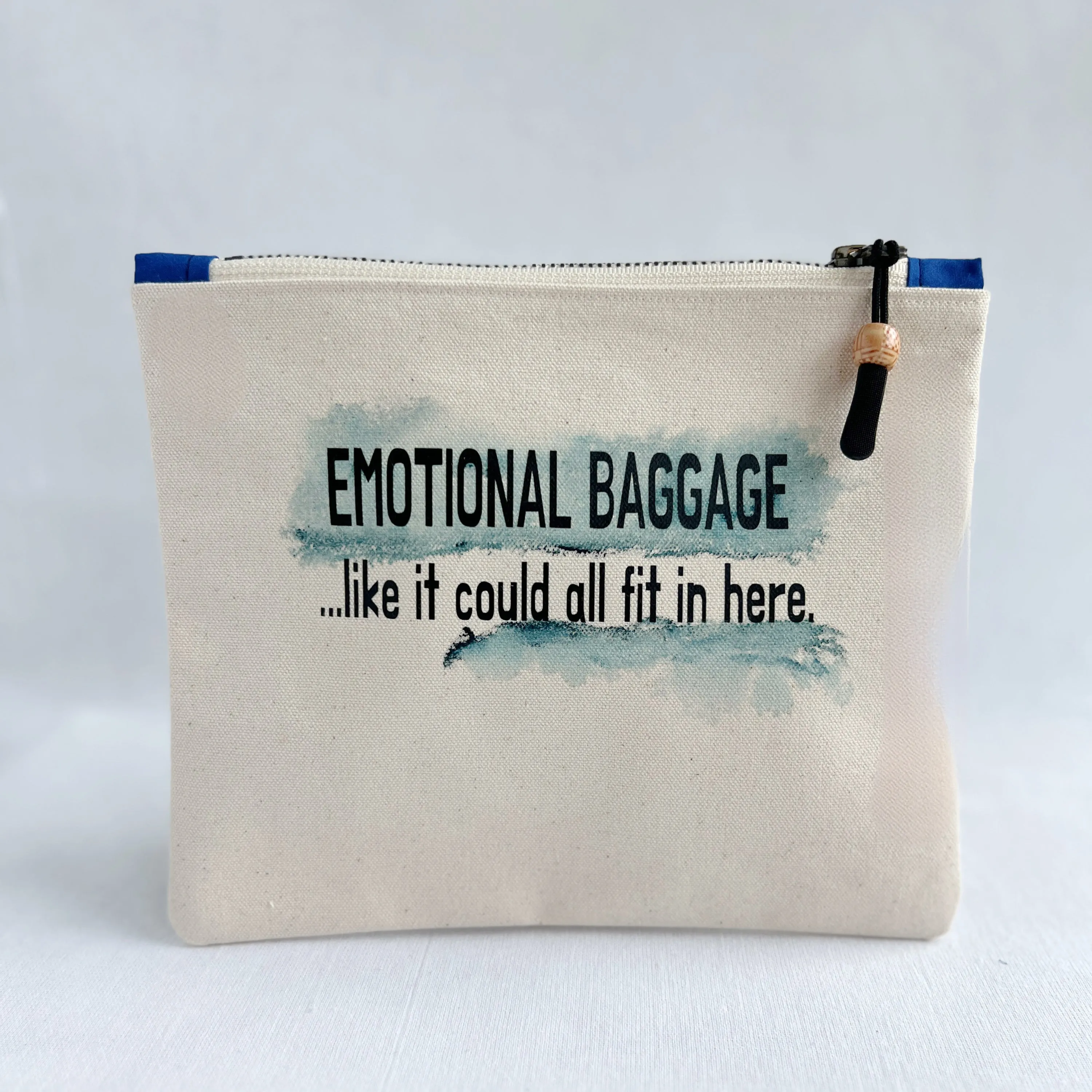 Canvas zip bag painted SMALL - emotional baggage