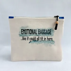 Canvas zip bag painted SMALL - emotional baggage