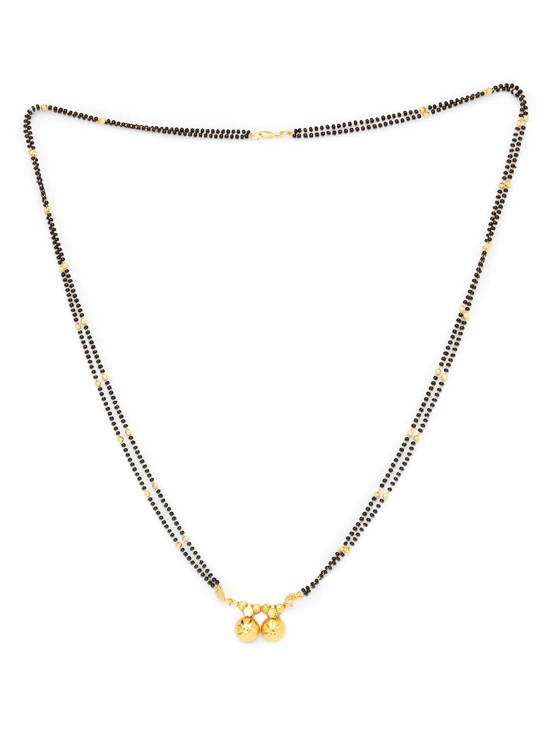 Combo Set of 2 Gold Plated Long Mangalsutra Designs and Short Mangalsutra Designs Ball Shape Pendant
