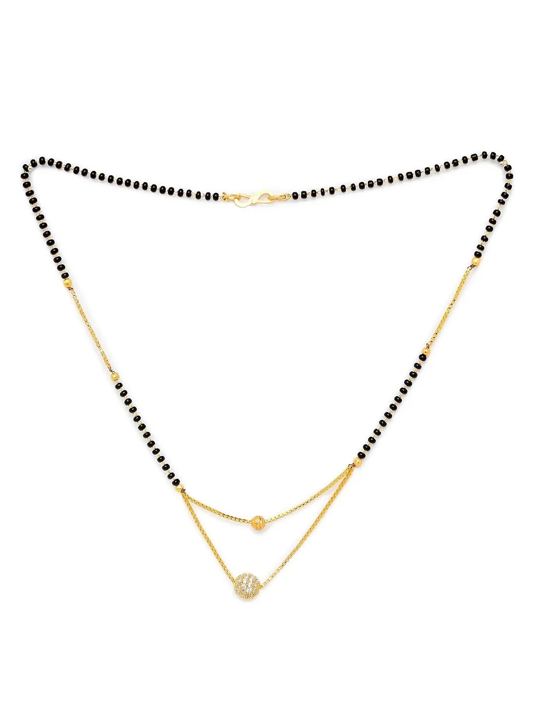 Combo Set of 2 Gold Plated Long Mangalsutra Designs and Short Mangalsutra Designs Ball Shape Pendant