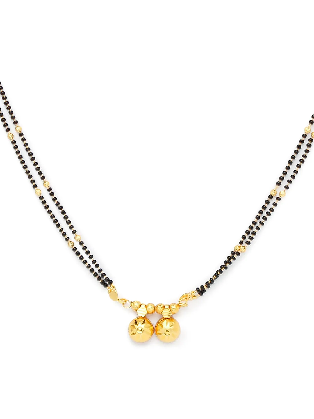 Combo Set of 2 Gold Plated Long Mangalsutra Designs and Short Mangalsutra Designs Ball Shape Pendant