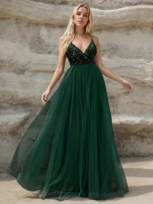 Constance strappy back forest green ball dress Express NZ wide