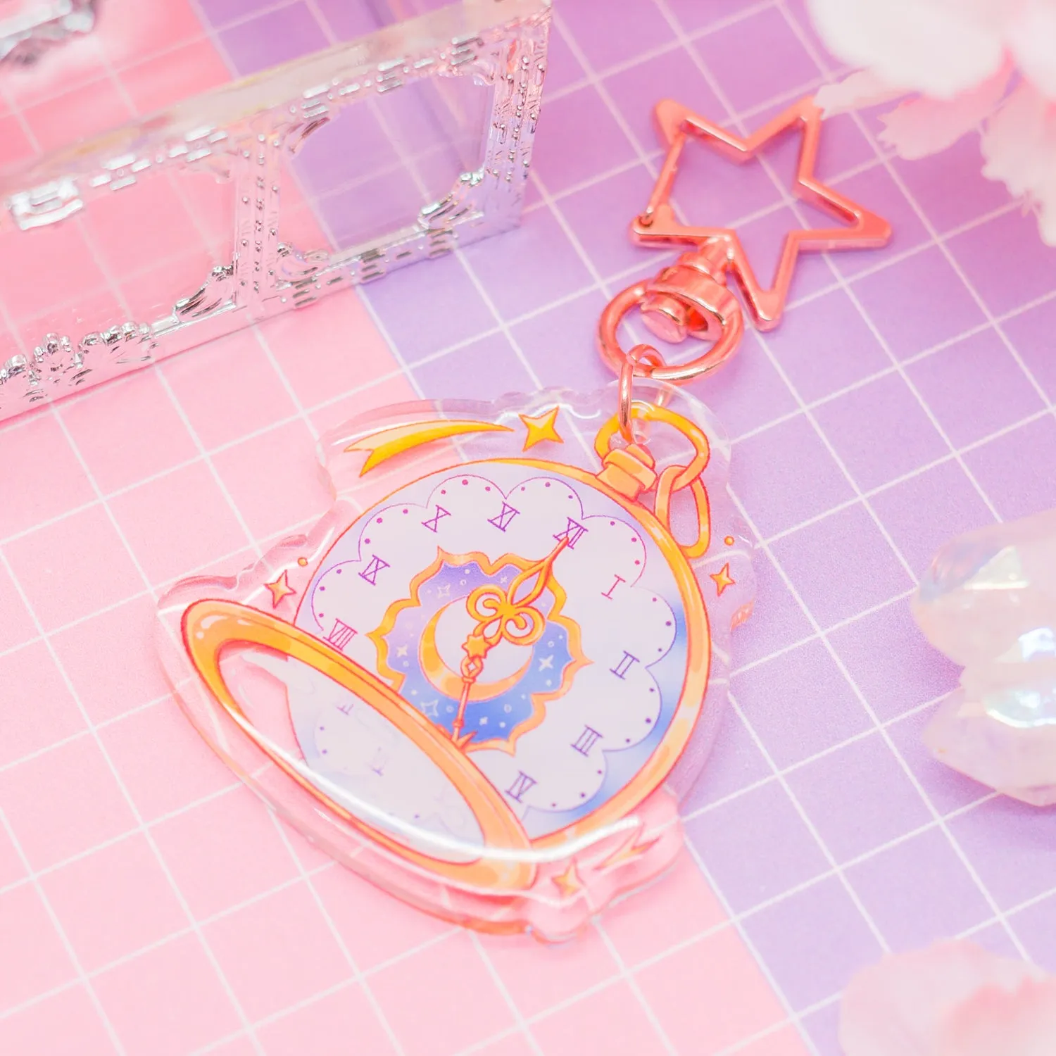 Cosmic Pocket Watch - acrylic charm / keychain