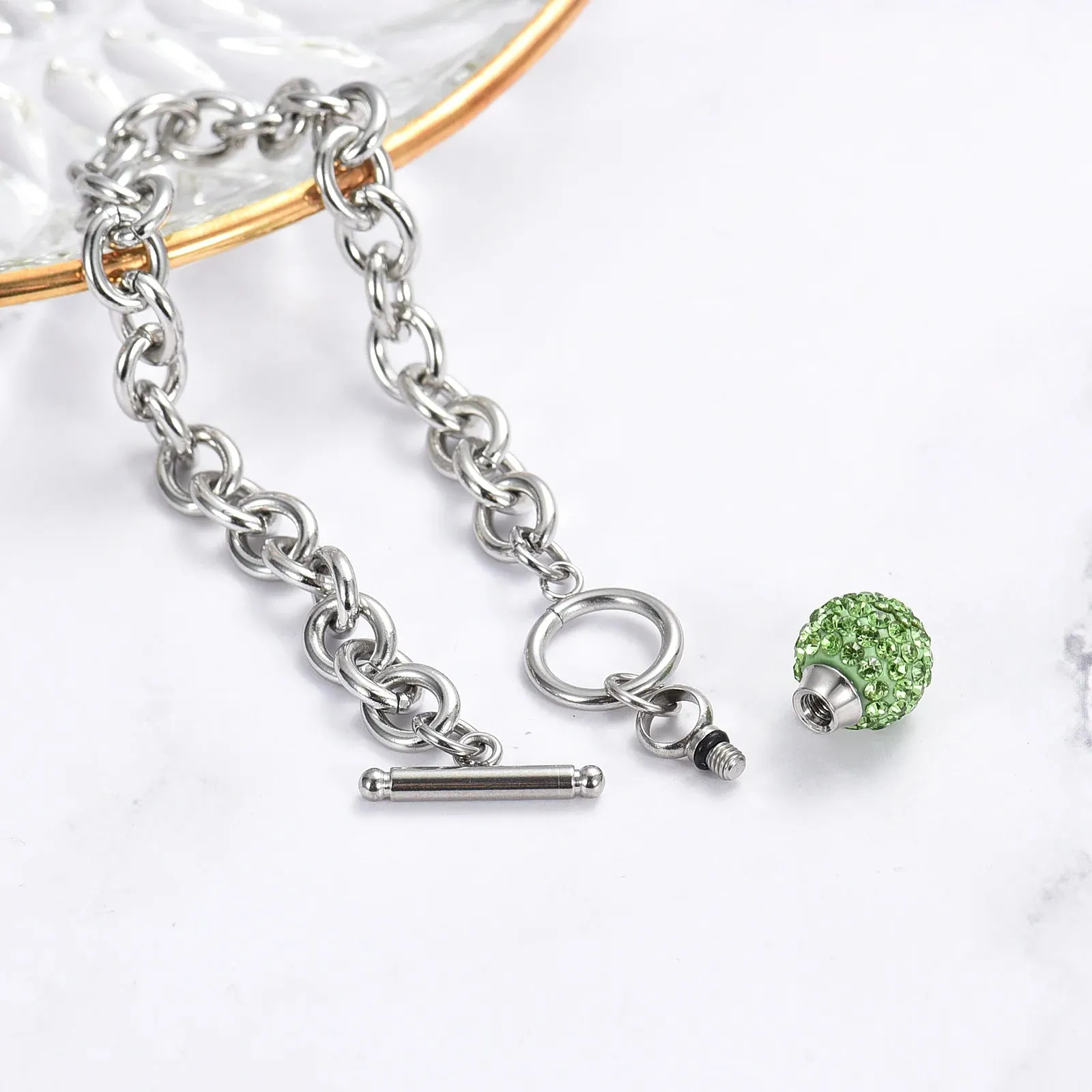 Crystal Sphere Cremation Bracelet
