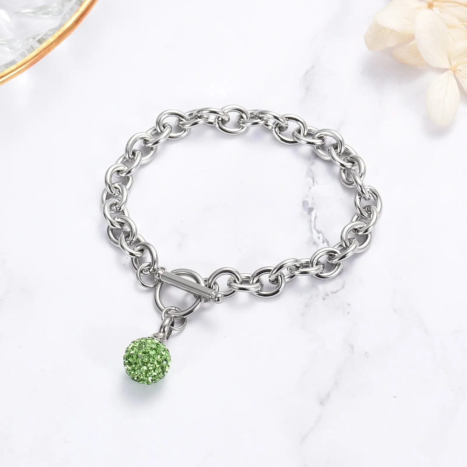 Crystal Sphere Cremation Bracelet