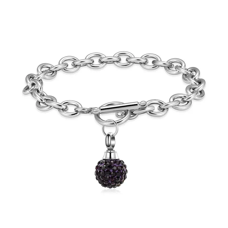 Crystal Sphere Cremation Bracelet