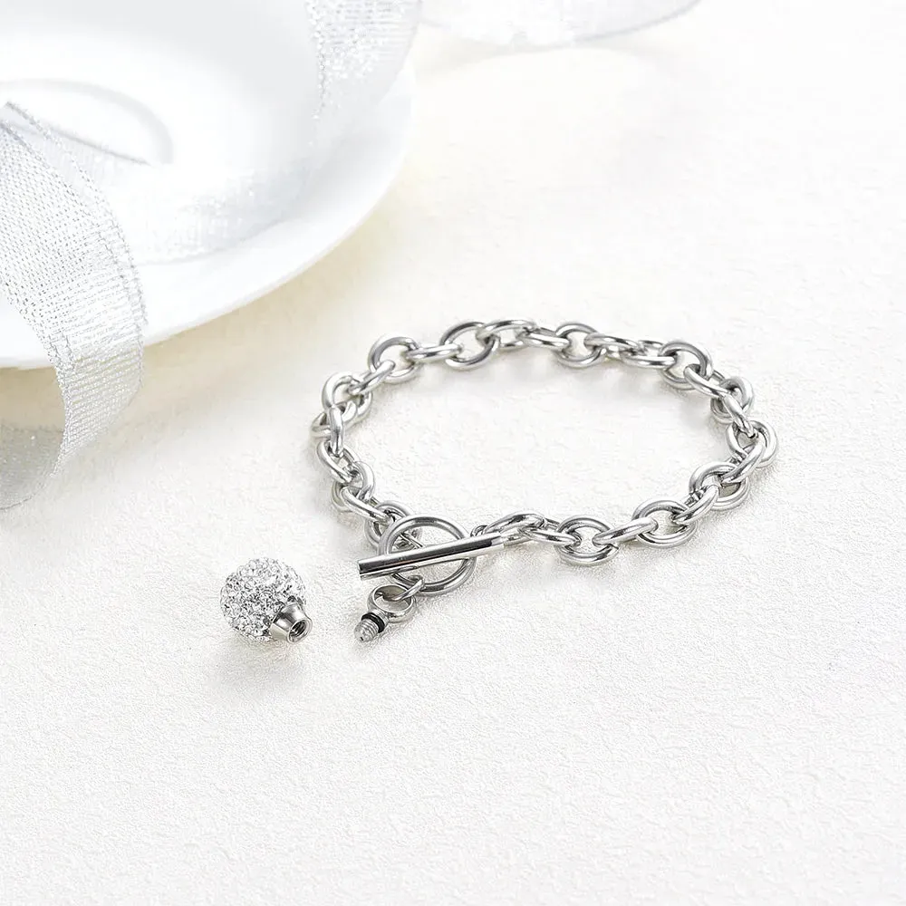 Crystal Sphere Cremation Bracelet