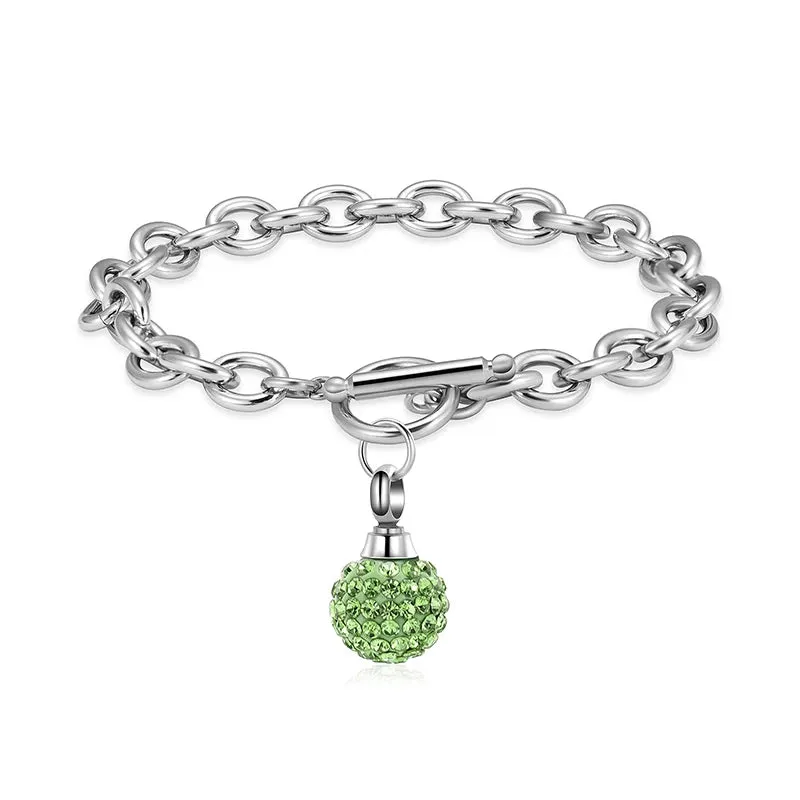 Crystal Sphere Cremation Bracelet
