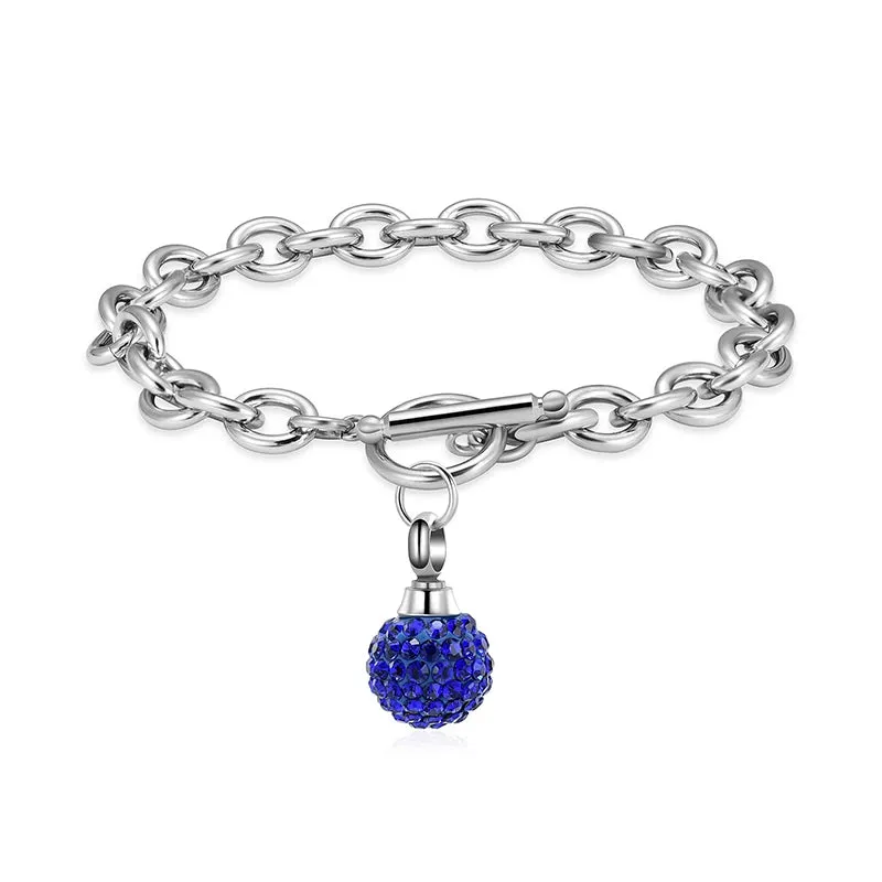 Crystal Sphere Cremation Bracelet