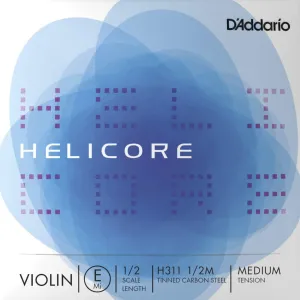 D'Addario Helicore Violin E String 1/2
