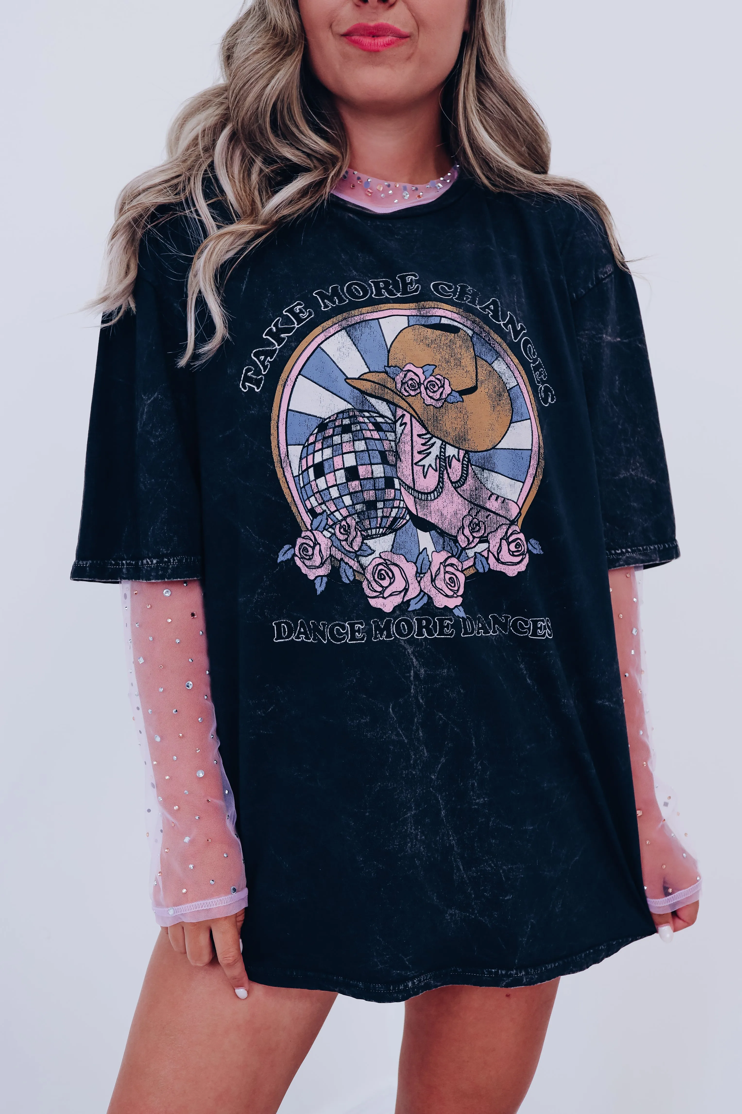 Dance More Dances Graphic Tee - Black