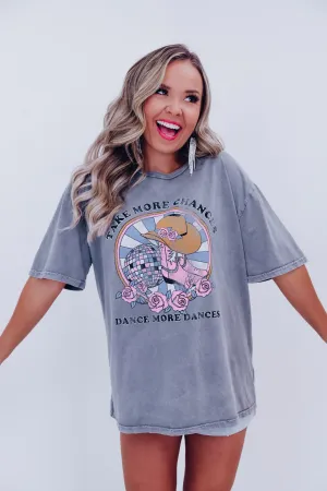 Dance More Dances Graphic Tee - Grey