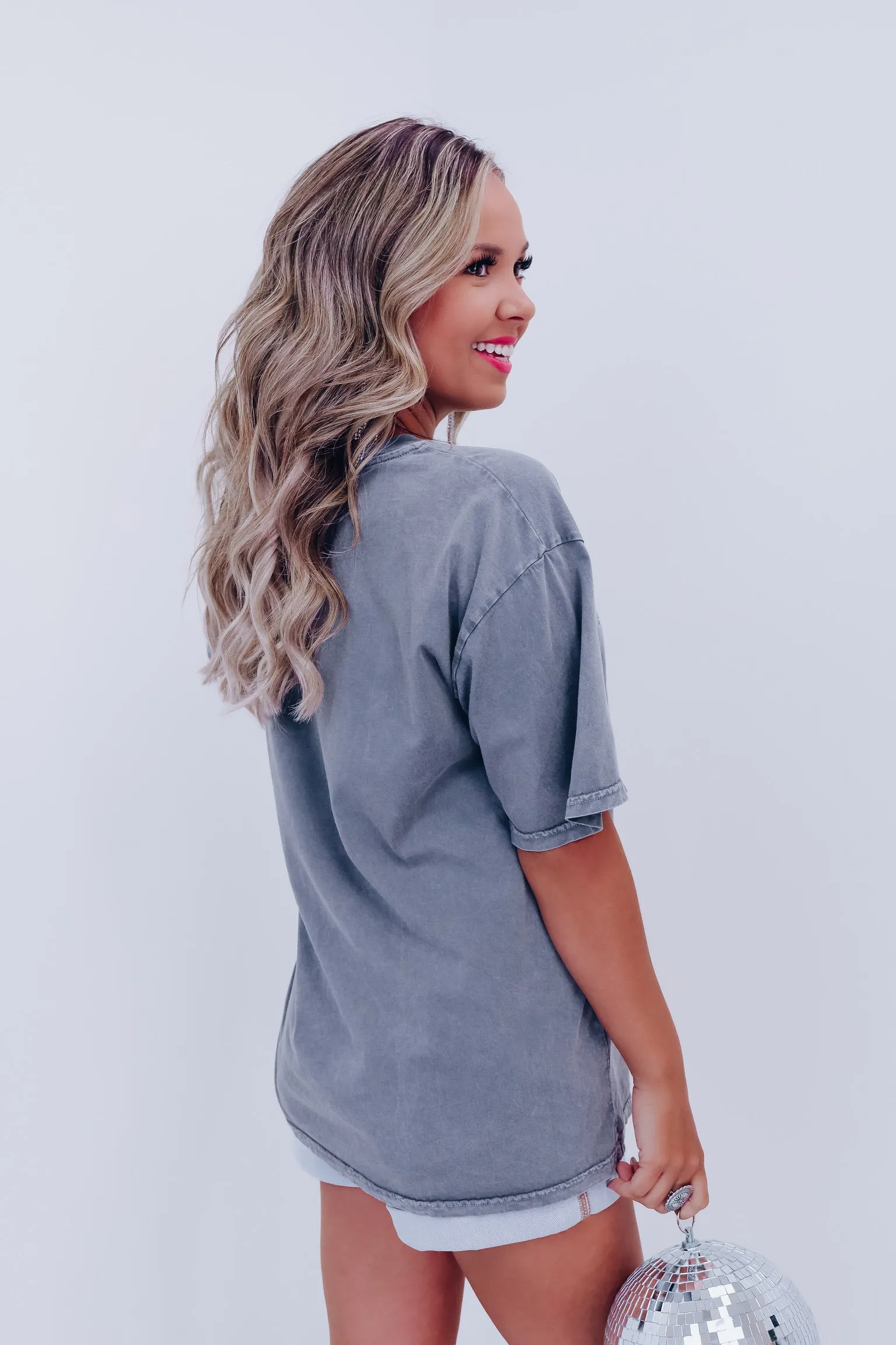 Dance More Dances Graphic Tee - Grey