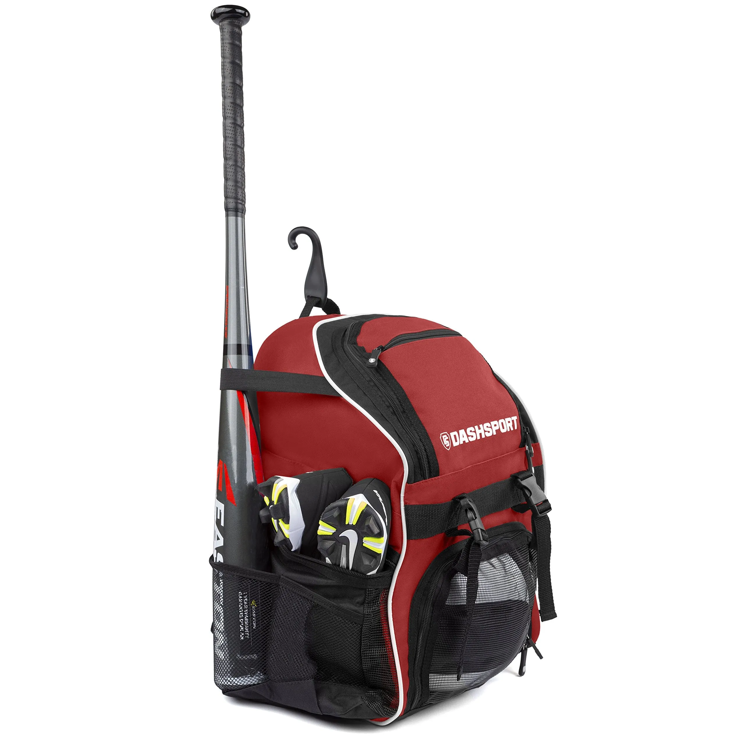 DashSport Baseball Bag Softball Backpack Bat Bag | T-Ball Equipment and Softball Bag | Bat Pack (Red)