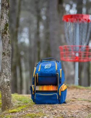 DISCOLOGY DISC GOLF IZZO BAG - DISC GOLF BACKPACK - 26  DISC CAPACITY - LARGE STORAGE CAPACITY - DURABLE, WATER AND TEAR RESISTANT