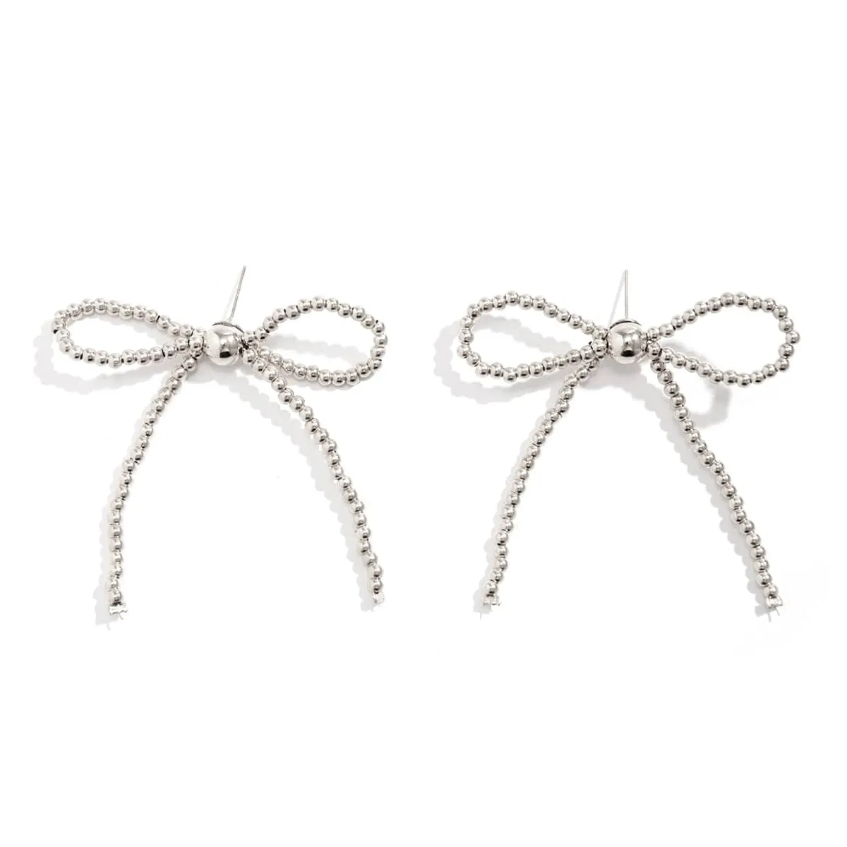 Elegant Gold Silver Plated Bowknot Earrings