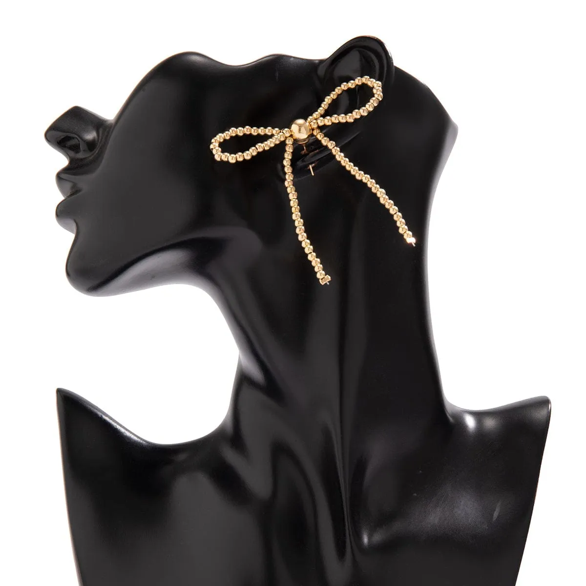 Elegant Gold Silver Plated Bowknot Earrings