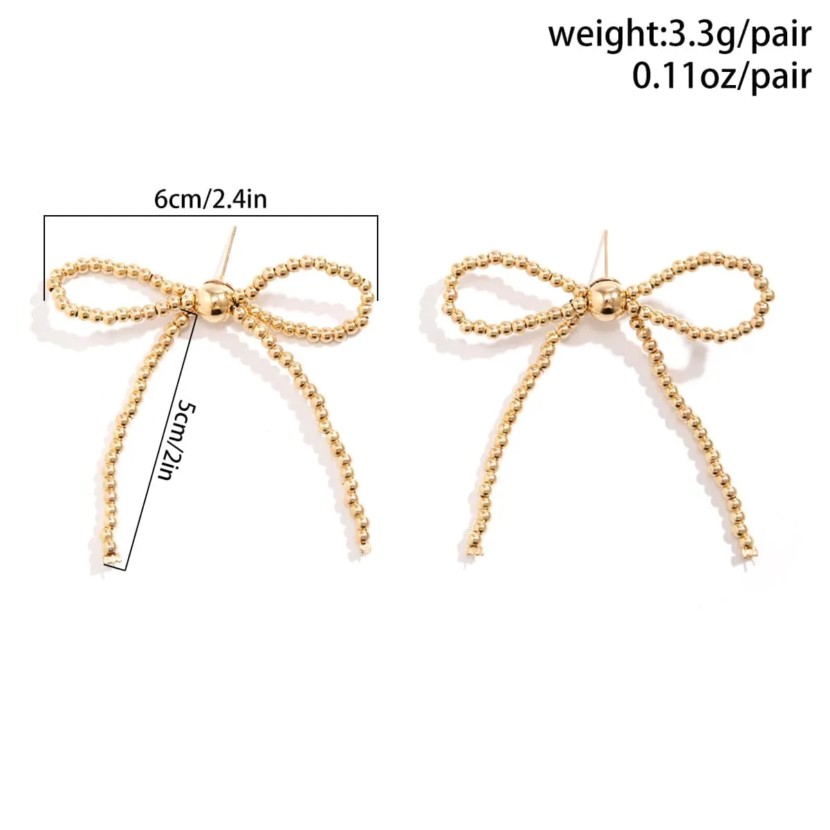 Elegant Gold Silver Plated Bowknot Earrings