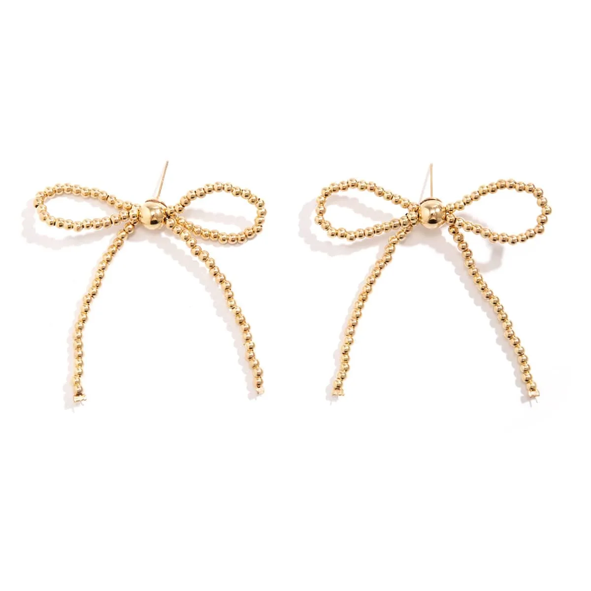 Elegant Gold Silver Plated Bowknot Earrings
