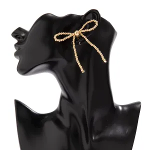Elegant Gold Silver Plated Bowknot Earrings
