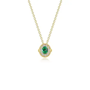Elegant Oval Emerald Green Necklace
