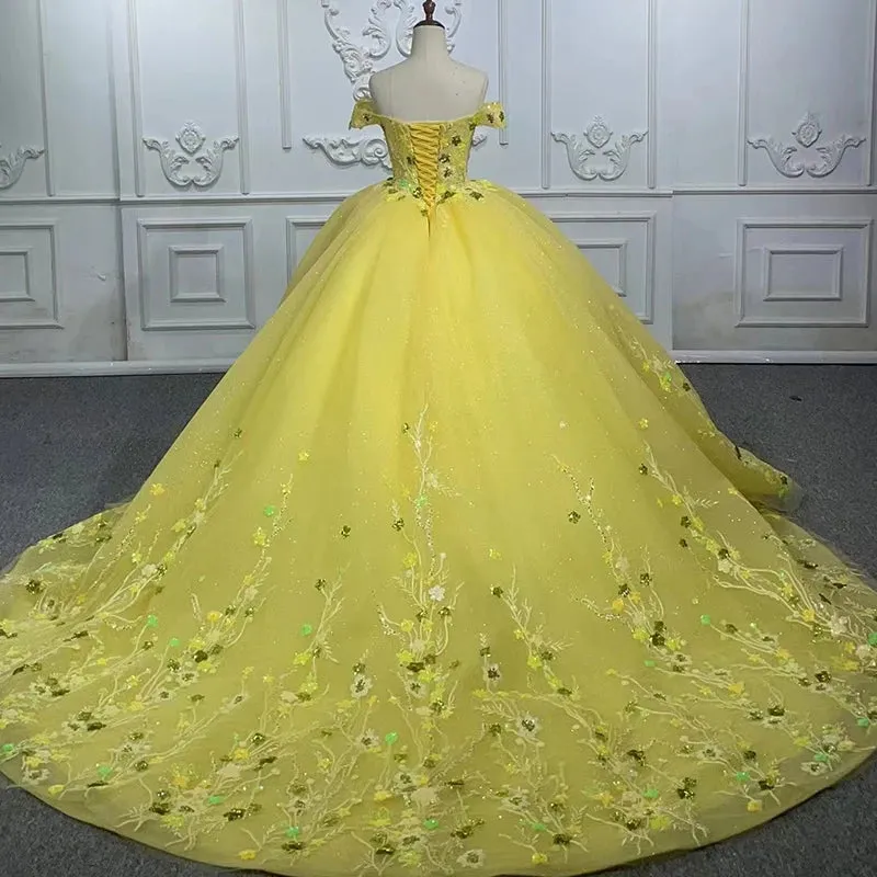 Elegant Sleeveless Evening Gown Sweep Train Off the Shoulder Evening Dress Ball Gown