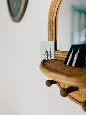 Engraved SS Mini Stick Earring