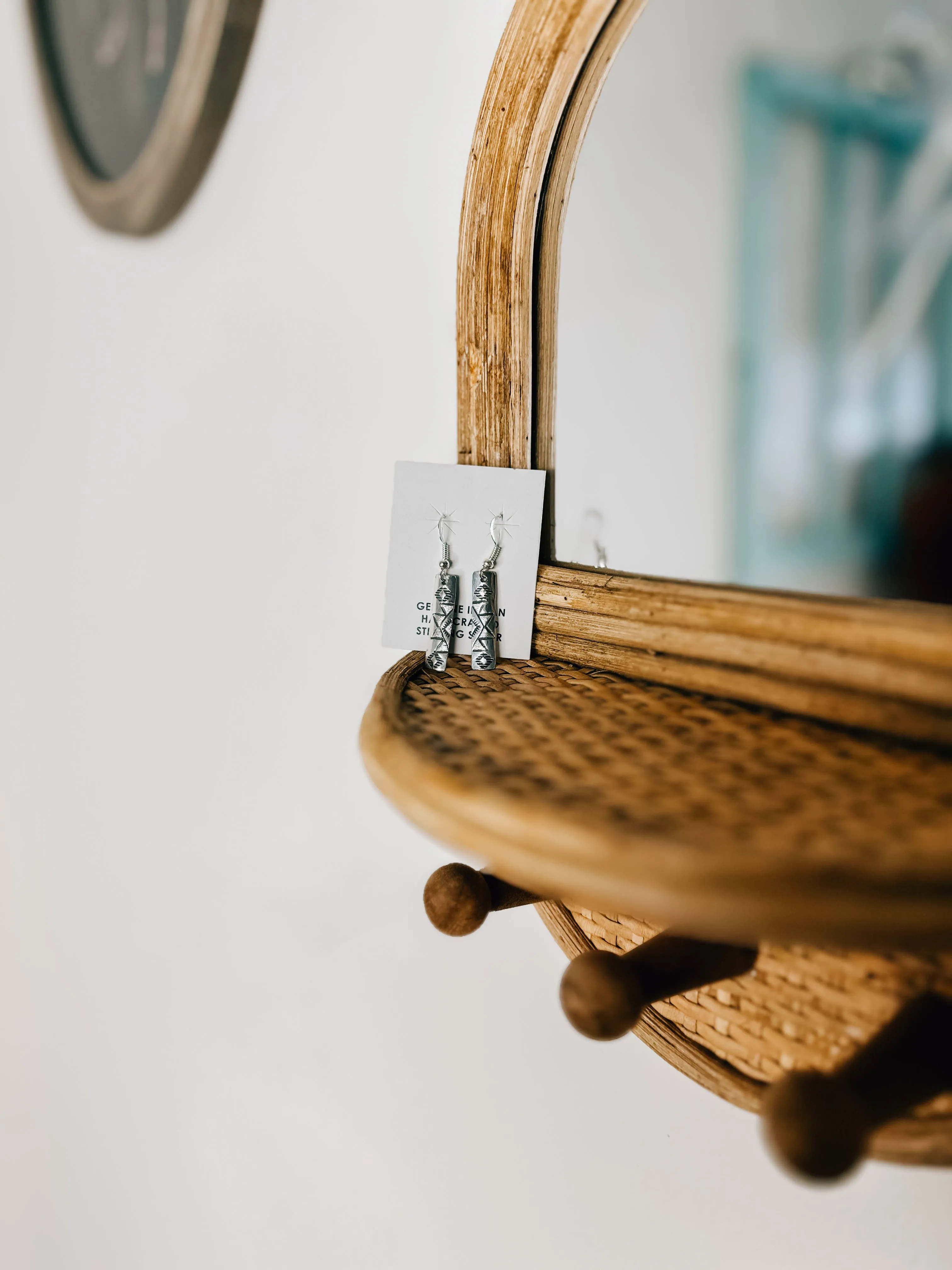 Engraved SS Mini Stick Earring