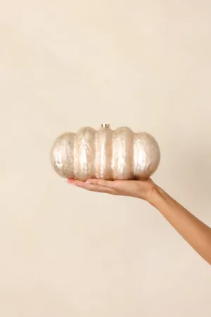 Fallen Halo Champagne Pearlescent Clutch
