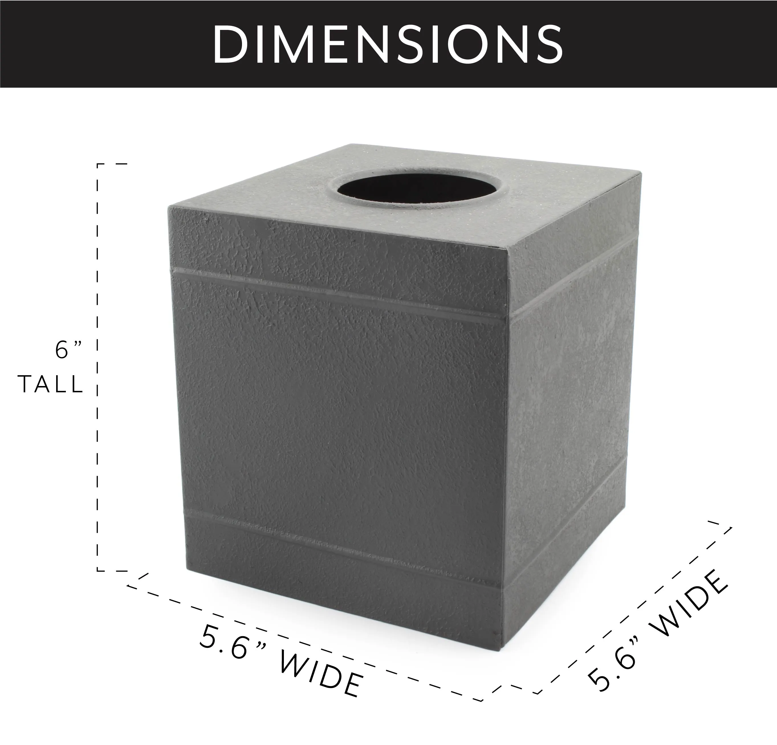 Galvanized Tissue Box Cover (Dark Gray, Case of 18)