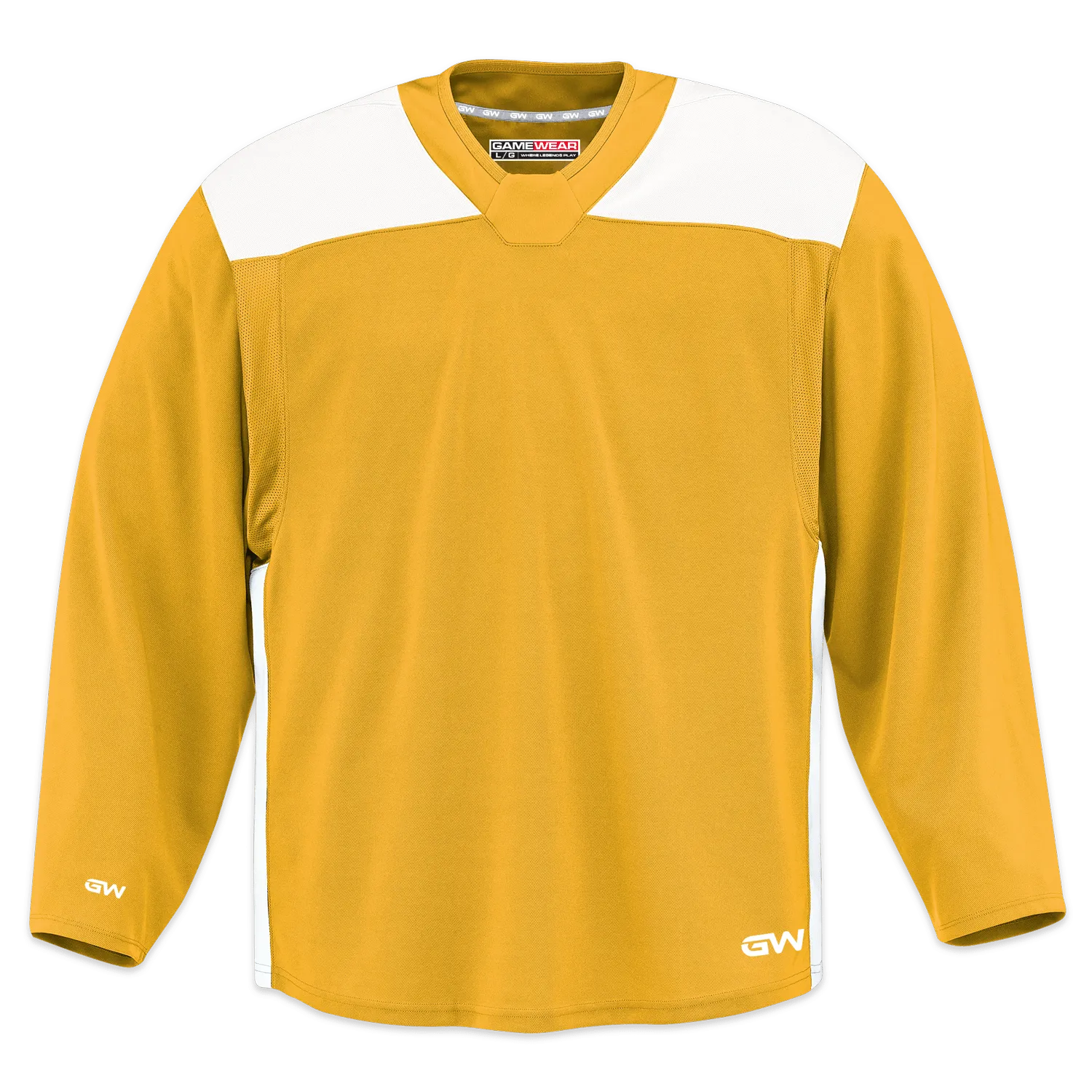 GameWear GW6500 ProLite Series Senior Hockey Practice Jersey - Yellow / White