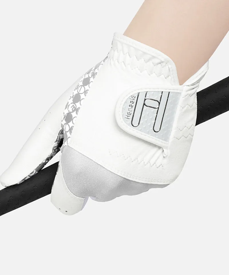 HENZZLE Golf Women's Handle Golf Gloves(Both) - White